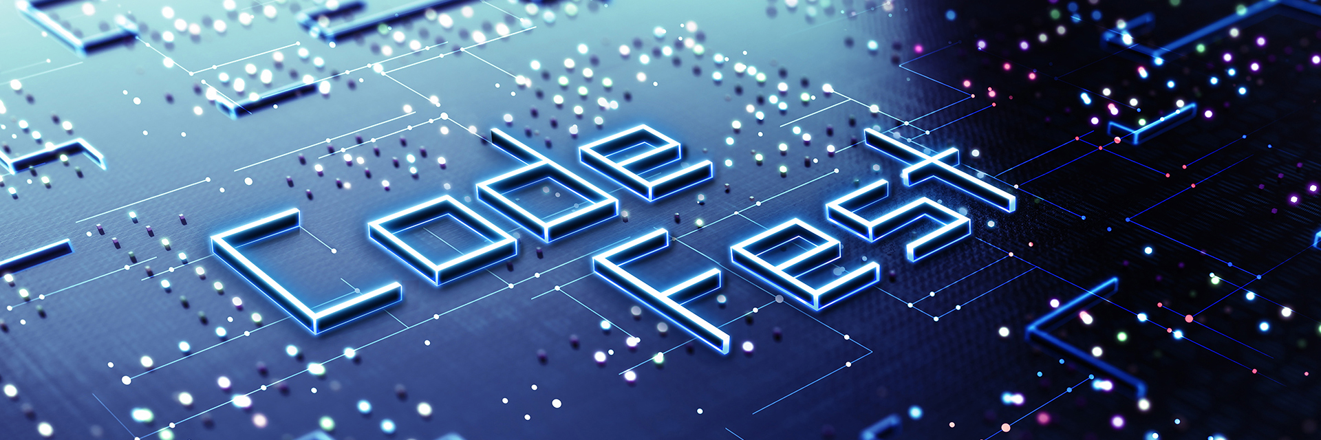 CodeFest keyvisual showing blue circuit board and the word "CodeFest" written on top