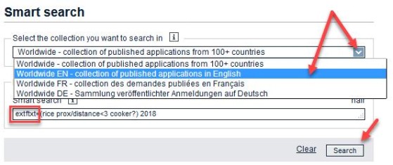 Screenshot from Espacenet