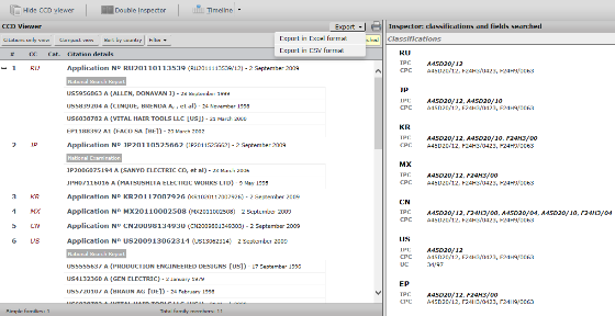 Screenshot from Espacenet