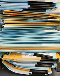 7. Stacked EPO paper files (different colours)